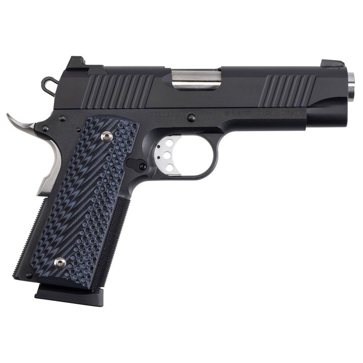 Magnum Research DE1911C 1911 C 45 ACP Caliber with 4.33" Bull Barrel, 8+1 Capacity, Overall Matte Black Finish Carbon Steel, Beavertail Frame, Serrated Slide & Black/Gray G10 Grip