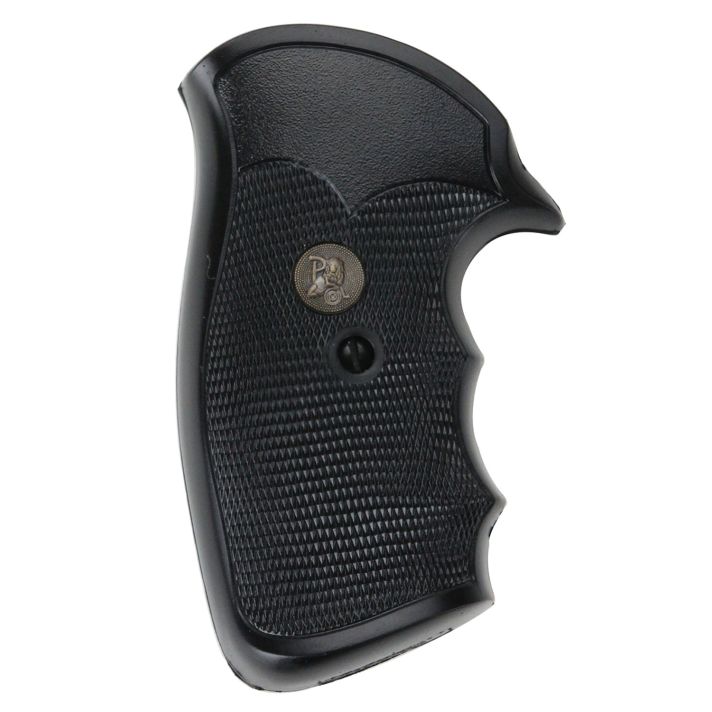 Pachmayr 03264 Gripper Grip Checkered Black Rubber with Finger Grooves for S&W K/L Frame with Square Butt