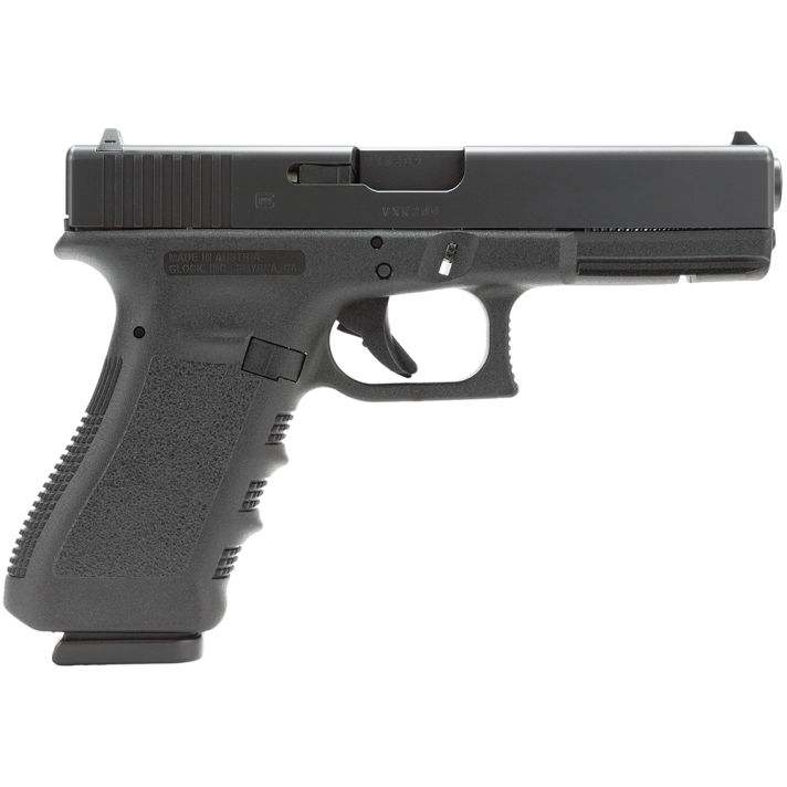 Glock PI1750201 G17 Gen3*CA Compliant 9mm Luger4.49" Barrel 10+1, Black Polymer Frame & Slide, Finger Grooved Rough Texture Polymer Grip, Safe Action Trigger
