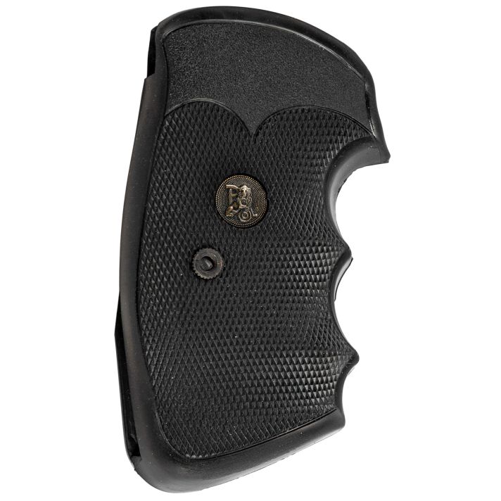 Pachmayr 02529 Gripper Professional Grip Checkered Black Rubber with Finger Grooves for Colt Python, Trooper