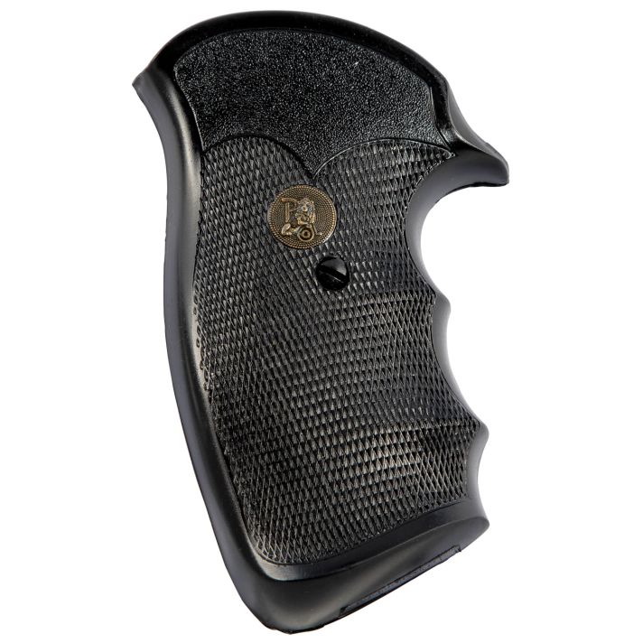 Pachmayr 03175 Gripper Grip Checkered Black Rubber with Finger Grooves for Ruger Security-Six