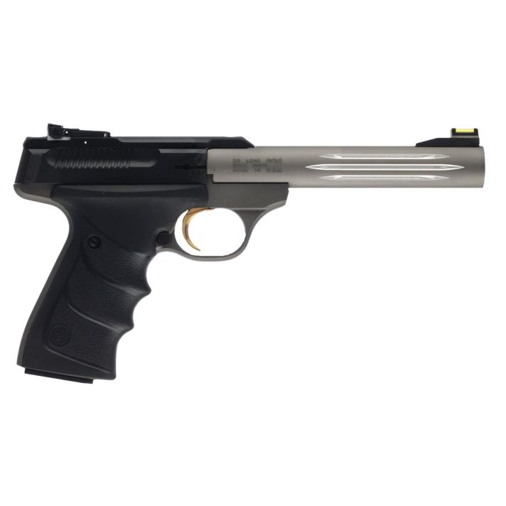 Browning 051461490 Buck Mark Lite *CA Compliant 22 LR 10+1 5.50" Matte Gray Fluted Barrel, Serrated Steel Slide, Matte Gray Aluminum Frame & Black Ultragrip RX Grips