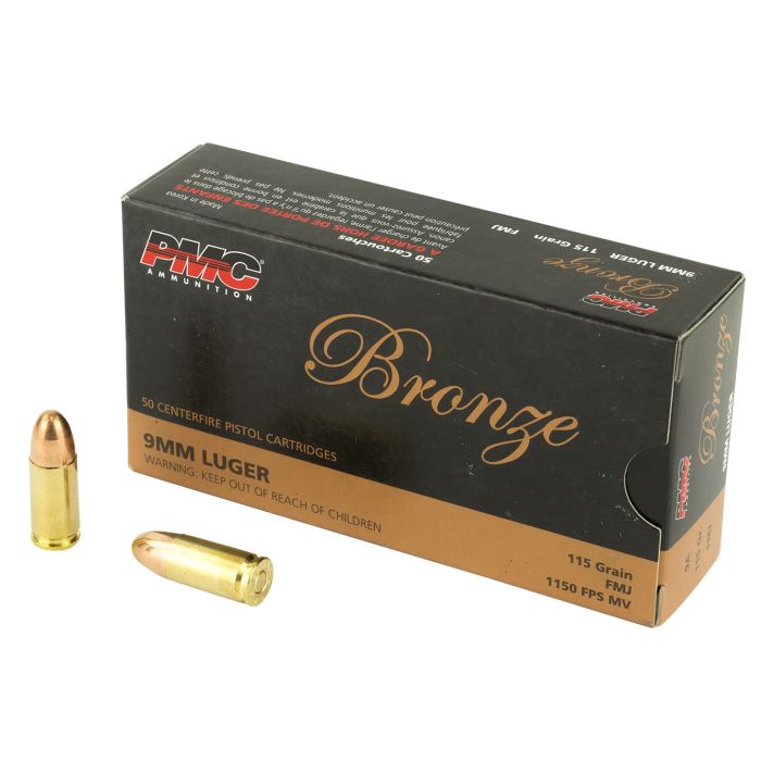 PMC 9A Bronze9mmLuger 115gr Full Metal Jacket 50 Per Box/20 Case