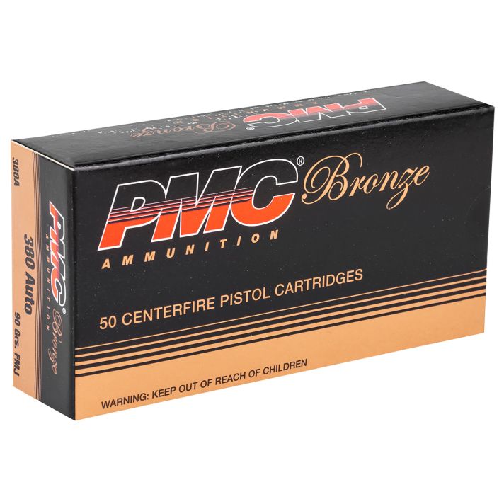 PMC 380A Bronze380ACP 90gr Full Metal Jacket 50 Per Box/20 Case