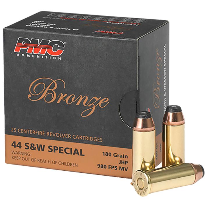 PMC 44SB Bronze44S&WSpl 180gr Jacketed Hollow Point 25 Per Box/20 Case