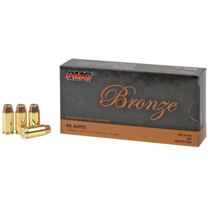 PMC 45B Bronze45ACP 185gr Jacketed Hollow Point 50 Per Box/20 Case