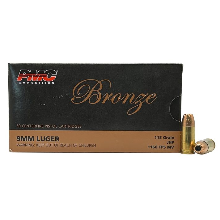 PMC 9B Bronze9mmLuger 115gr Jacketed Hollow Point 50 Per Box/20 Case