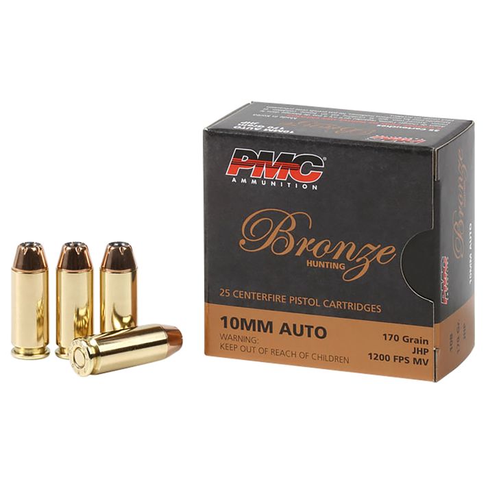 PMC 10B Bronze10mmAuto 170gr Jacketed Hollow Point 25 Per Box/20 Case