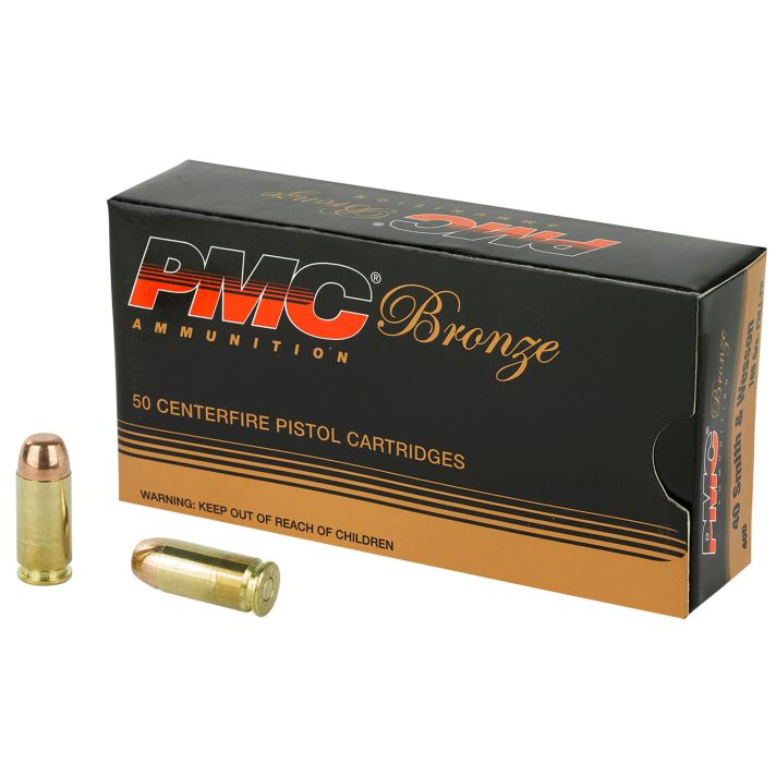 PMC 40D Bronze40S&W 165gr Full Metal Jacket 50 Per Box/20 Case