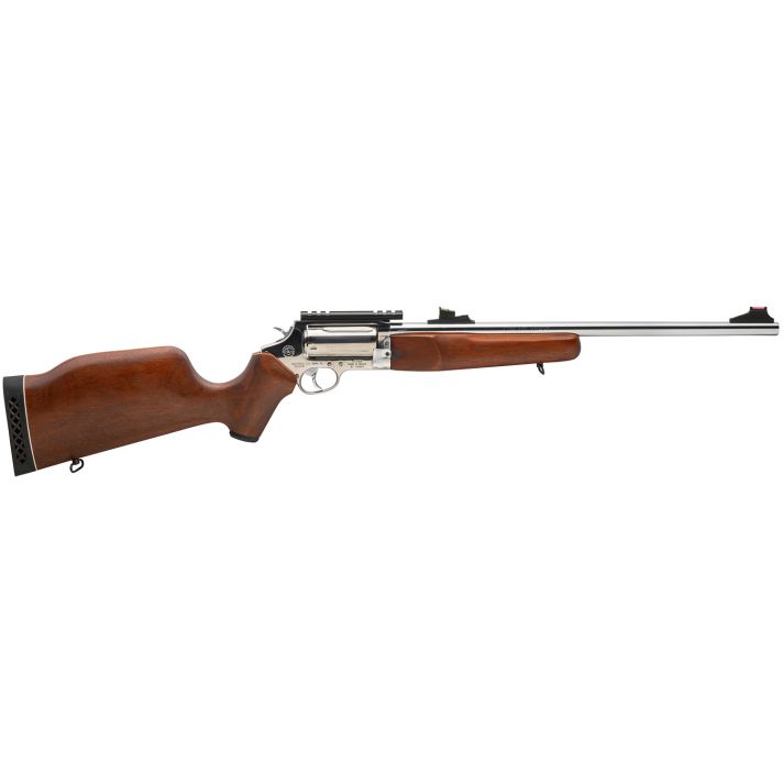 Rossi SCJ4510SS Circuit Judge45 Colt (LC) Caliber or 410 Gauge with 5rd Capacity, 18.50" Barrel, Polished Stainless Metal Finish & Hardwood Monte Carlo Stock Right Hand (Full Size)