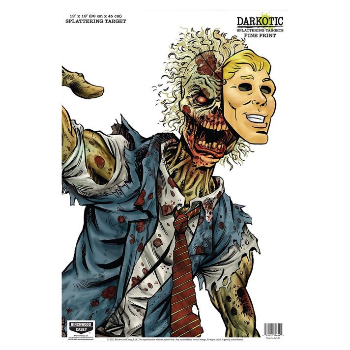 Birchwood Casey 35645 Darkotic Fine Print Zombie Lawyer Paper Hanging Universal 12" x 18" Multi-Color Impact Enhancement Splatter 8 Per Pkg