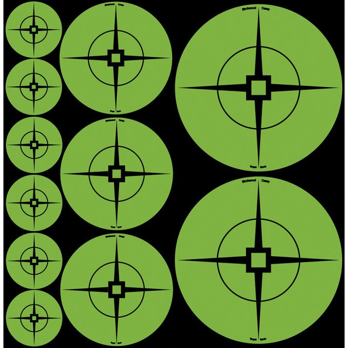 Birchwood Casey 33938 Target SpotsSelf-Adhesive Paper Black/Green Crosshair 60 Pack