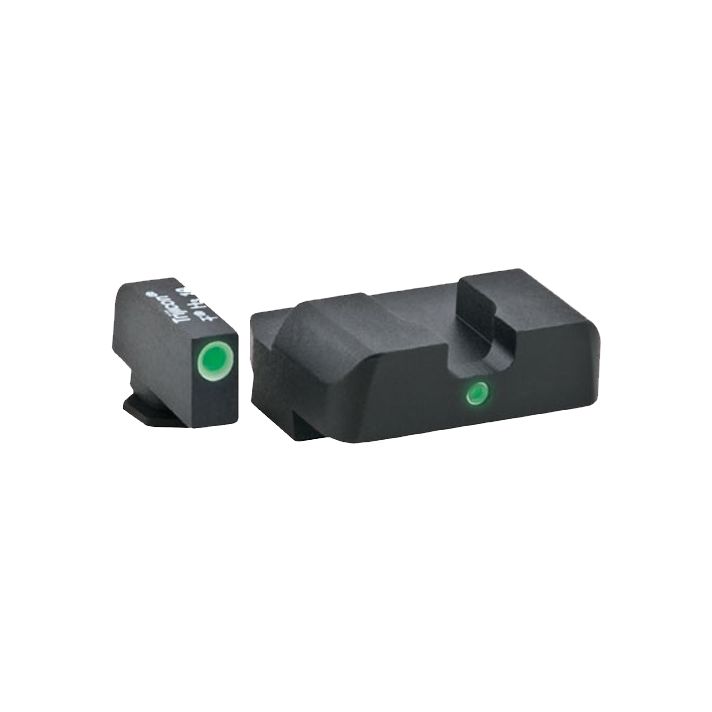 AmeriGlo GL101 i-Dot SightSet for GlockGreen Tritium White Outline Front Sight-Green Tritium Rear Sight