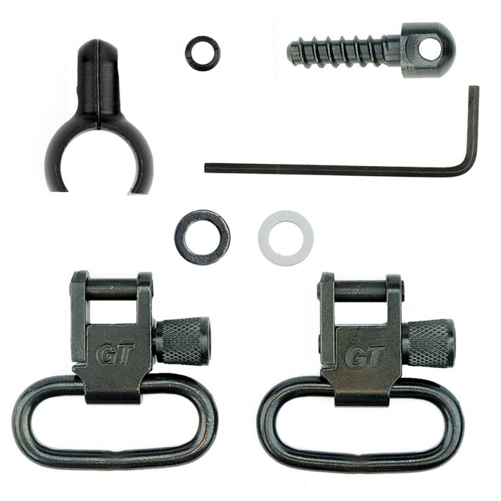 GrovTec US Inc GTSW43 Swivel Set Tube .630"-.675" 1" Black Steel Rifle