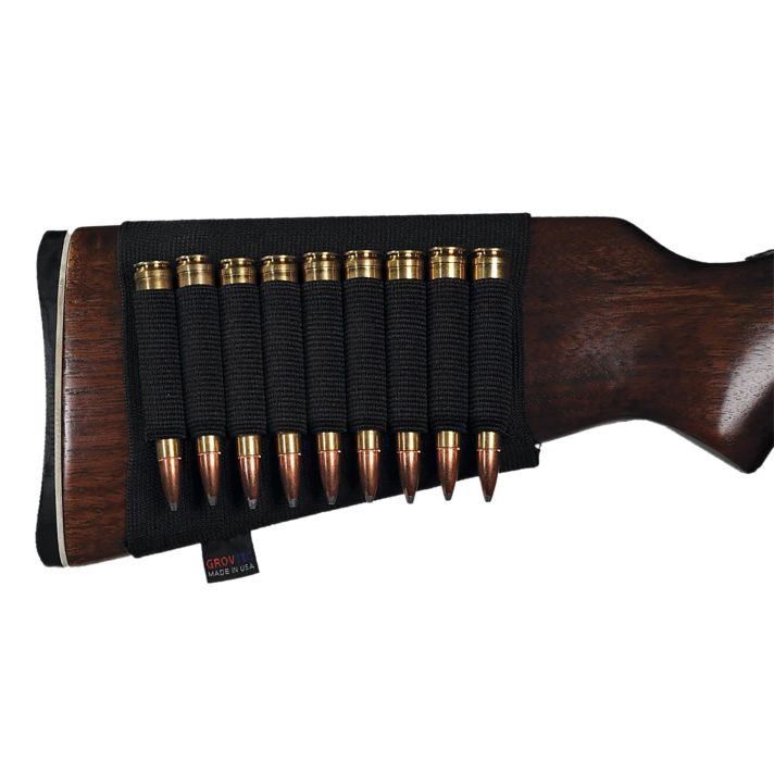 GrovTec US Inc GTAC81 Buttstock Cartridge HolderElastic 9rd Rifle Buttstock Mount