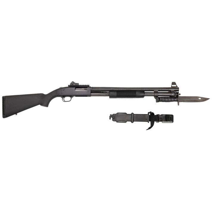 Mossberg 50771 590A1 Tactical SPX 12 Gauge 3" 8+1 20" Parkerized Heavy-Walled Barrel Black Rec with Ghost Ring Rear Sight Black Synthetic Stock Right Hand Includes Bayonet Lug