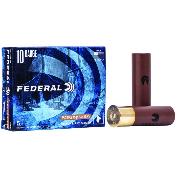 Federal F103FRS Power-Shok Shotshell 10Gauge 3.50" 1 3/4oz RifledSlug Shot 5 Per Box/50 Case