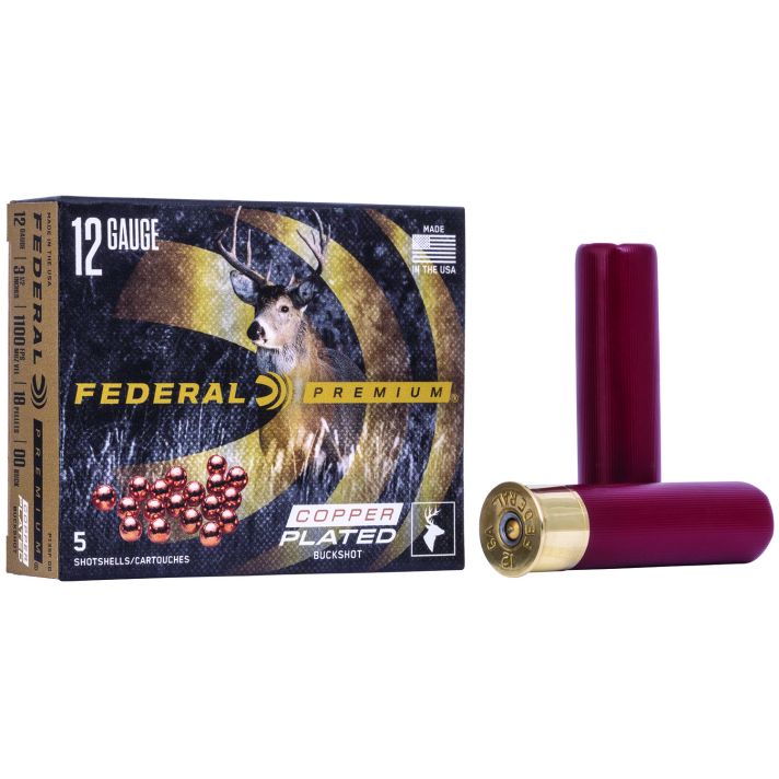 Federal P135F00 Premium Magnum 12Gauge 3.50" 18Pellets 2 1/4oz 00BuckShot 5 Per Box/50 Case