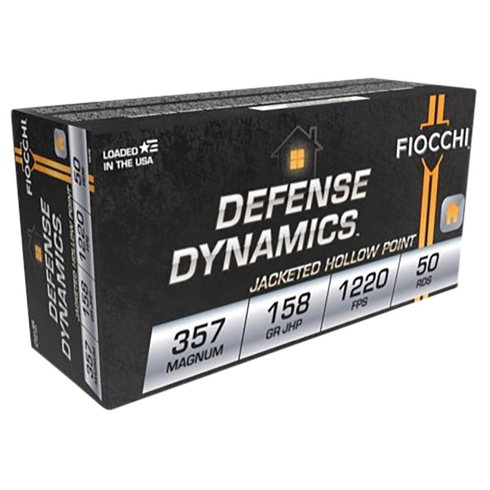 Fiocchi 357B Defense Dynamics357Mag 158gr Jacketed Hollow Point 50 Per Box/20 Case