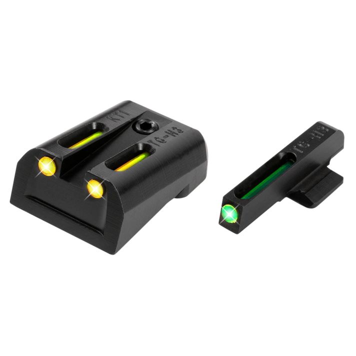 TruGlo TG131KTY TFOGreen/Tritium/Fiber Optic Front Sight-Yellow/Tritium/Fiber Optic Rear Sight Kimber 1911