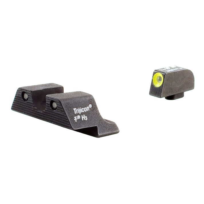 Trijicon 600540 HD Night SightsGreen/Tritium Yellow Outline Front Sight-Green Tritium Black Outline Rear Sight Glock Glock 17/17L/19 Standard Frame