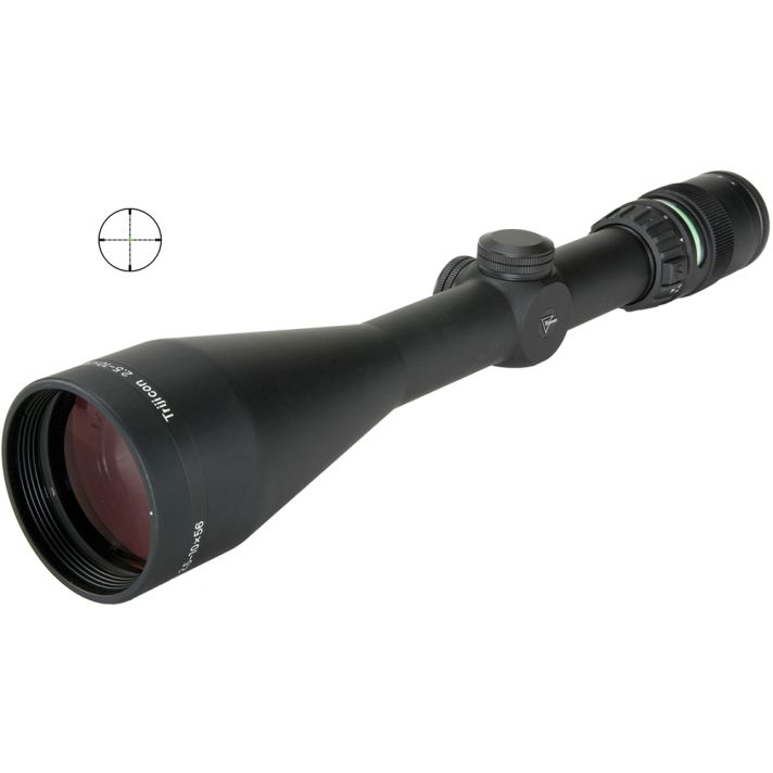 Trijicon 200028 AccuPointBlack Hardcoat Anodized 2.5-10x56mm 30mm Tube Illuminated Mil-Dot Crosshair w/Green Dot Reticle