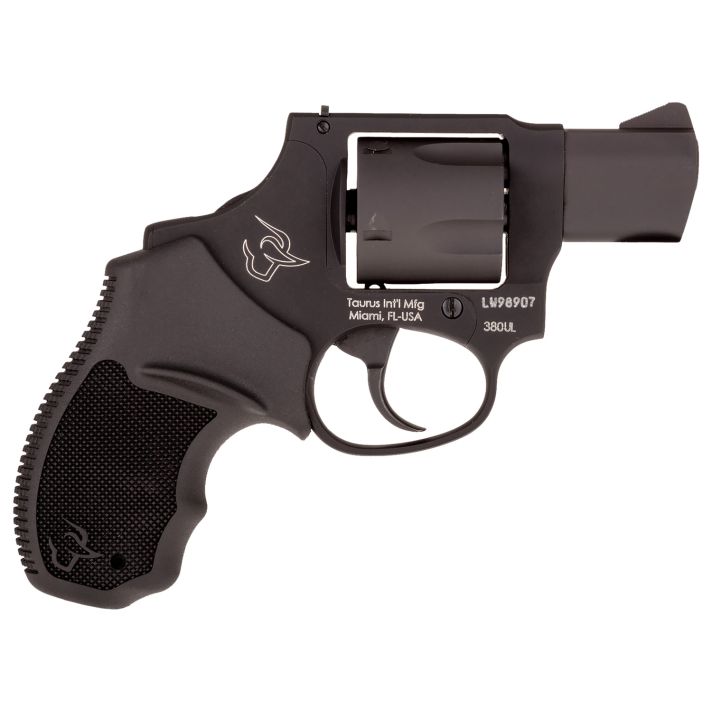 Taurus 2380121UL 380 Mini Revolver 380 ACP 5rd 1.75" Matte Black Oxide Steel Cylinder & Barrel Matte Black Anodized Aluminum Frame Black Rubber Grip