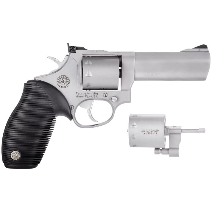 Taurus 2992049 Tracker 992 22 LR or 22 WMR 9rd 4" Barrel, Overall Matte Finish Stainless Steel & Black Ribber Grip Includes Cylinder