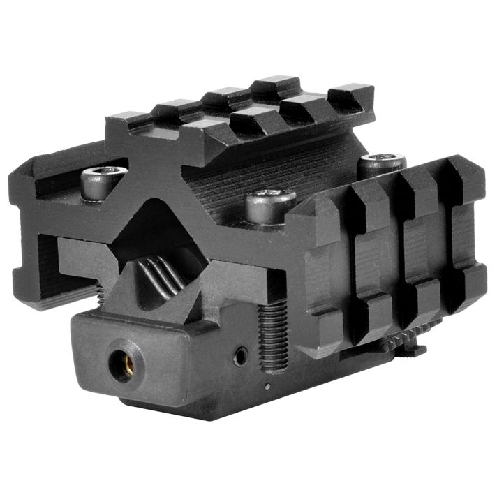 NcStar ATRLS Tri-Rail Universal Barrel MountBlack Anodized Red Laser