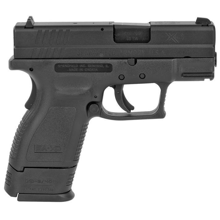 Springfield Armory XD9802 XD *CA Compliant Sub-Compact 40 S&W 10+1, 3" Black Melonite Steel Barrel & Serrated Steel Slide, Black Polymer Frame w/Picatinny Rail, Black Polymer Grip