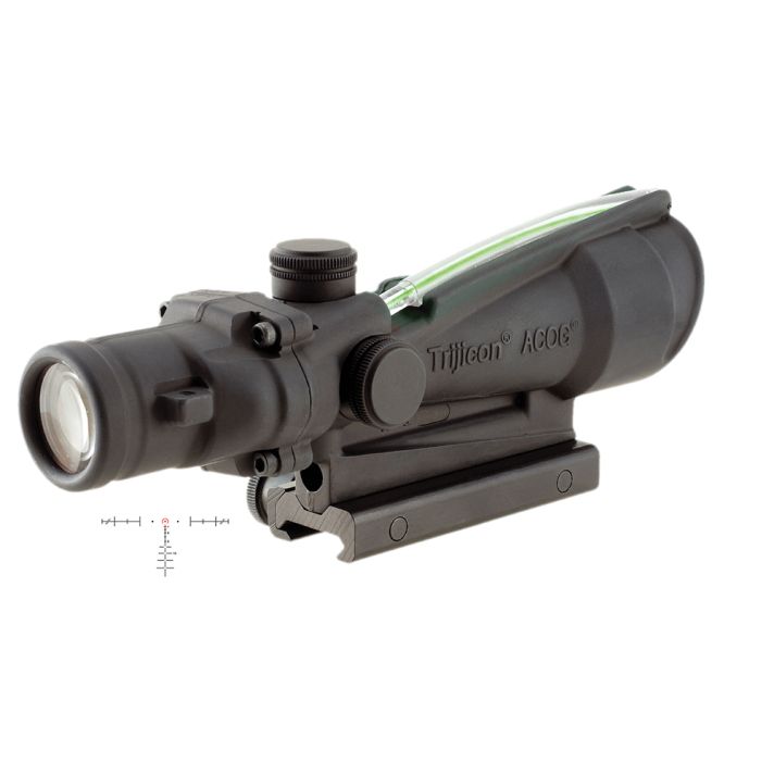Trijicon 100155 ACOGBlack Hardcoat Anodized 3.5x 35mm Illuminated Green Horseshoe 308 Ballistic Reticle