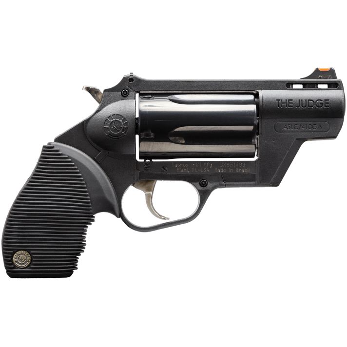 Taurus 2441021PFS Judge Public Defender 45 Colt (LC) Caliber or 2.50" 410 Gauge 5 Shot 2" Black Finish Barrel, Matte Black Oxide Finish Cylinder, Black Finish Polymer Frame & Black Rubber Grip
