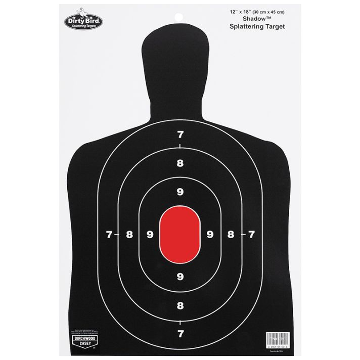 Birchwood Casey 35707 Dirty Bird BC-27 Silhouette Tagboard Hanging Pistol 12" x 18" Black/White 8 Per Pkg