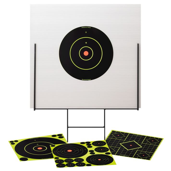 Birchwood Casey 46101 Shoot-N-C Portable Range Kit Self-Adhesive Bullseye Includes Plastic Backboard/Steel Frame/Targets