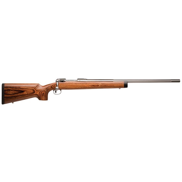 Savage Arms 01269 12 BVSS Full Size 223 Rem 4+1 26" Stainless Heavy Fluted Barrel, Matte Stainless Steel Receiver Drilled & Tapped ,Satin Brown Fixed Laminate Stock, Right Hand