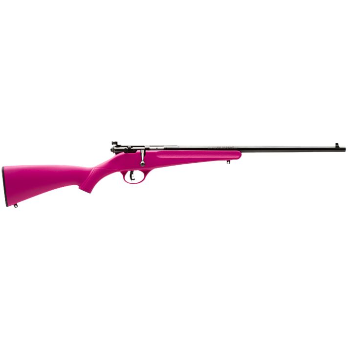 Savage Arms 13780 RascalYouth 22 LR 1rd 16.13" Matte Black Sporter Barrel, Matte Black Carbon Steel Receiver, Pink Fixed Synthetic Stock, Right Hand