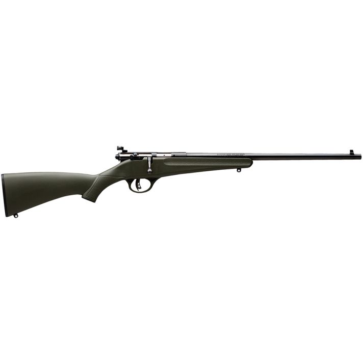 Savage Arms 13790 RascalYouth 22 LR 1rd 16.13" Matte Black Sporter Barrel, Matte Black Carbon Steel Receiver, Green Fixed Synthetic Stock, Right Hand