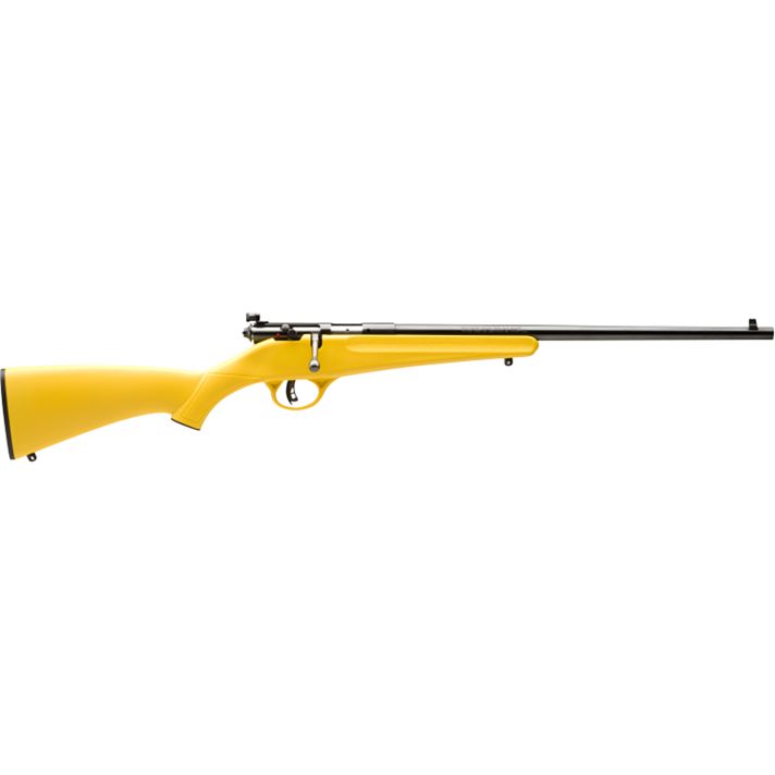 Savage Arms 13805 RascalYouth 22 LR 1rd 16.13" Matte Black Sporter Barrel, Matte Black Carbon Steel Receiver, Yellow Fixed Synthetic Stock, Right Hand
