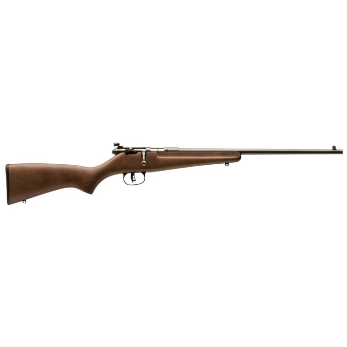 Savage Arms 13815 RascalYouth 22 LR 1rd 16.13" Matte Black Sporter Barrel, Matte Black Carbon Steel Receiver, Satin Brown Fixed Wood Stock, Right Hand