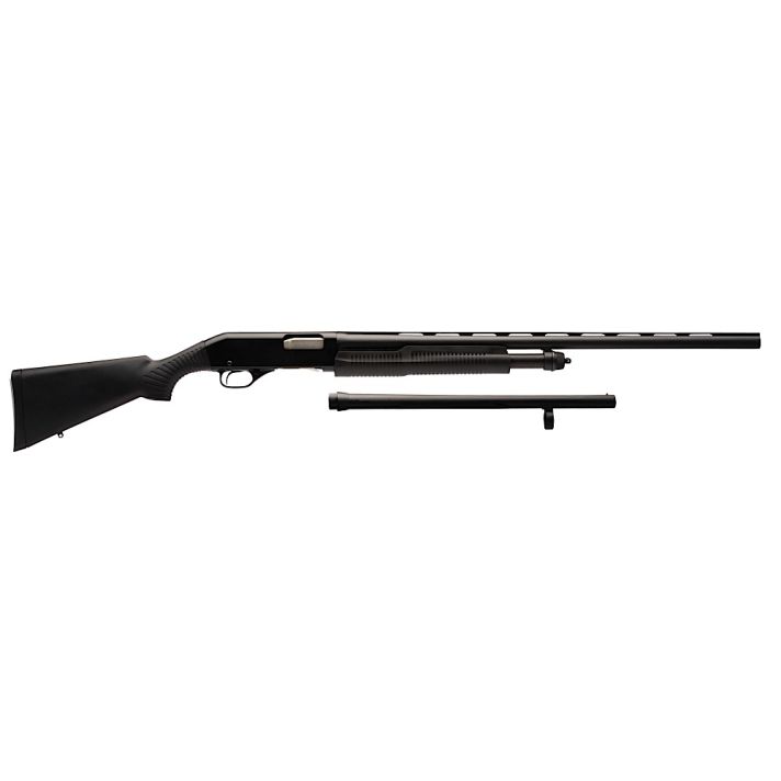 Stevens 19490 320 Field Combo 12 Gauge 3" 5+1 18.50"/28" Matte Black Vent Rib Barrel, Black Aluminum Receiver, Black Synthetic Fixed Stock