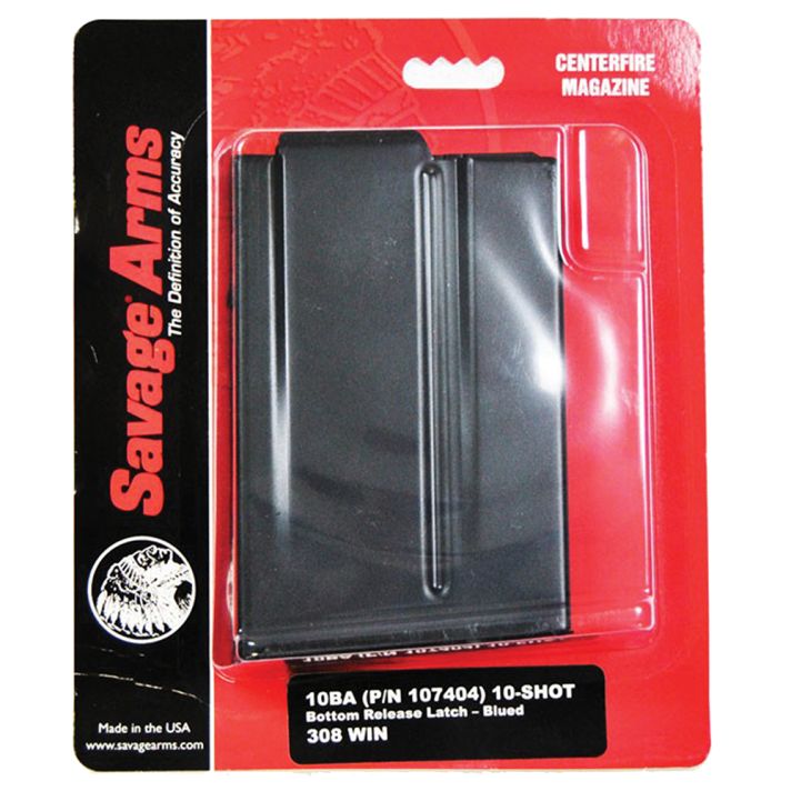 Savage Arms 55183 10BABlued Detachable 10rd for 6.5 Creedmoor, 308 Win Savage 10BA/10BA Stealth/10GRS