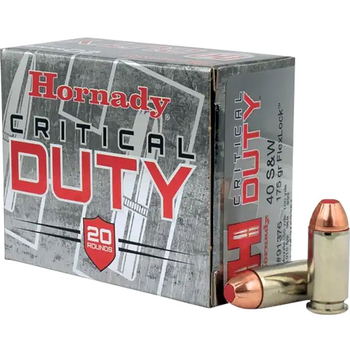 Hornady 91376 Critical Duty40S&W 175gr Hornady FlexLock 20 Per Box/10 Case
