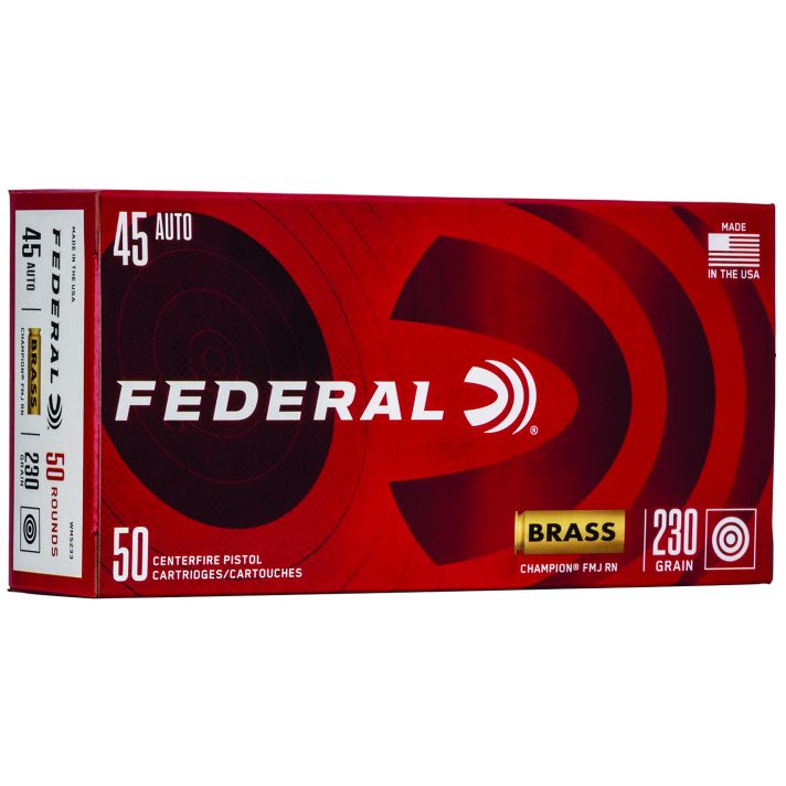 Federal WM5233 Champion Training 45ACP 230gr Full Metal Jacket 50 Per Box/20 Case