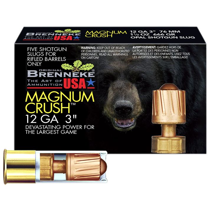 Brenneke SL123CMR Magnum Crush12Gauge 3" 1 1/2oz Slug Shot 5 Per Box/50 Case
