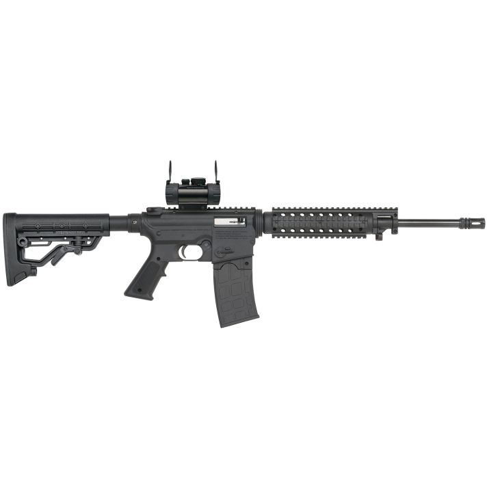 Mossberg 37232 715 Tactical Full Size 22 LR 10+1 16.25" Blued Steel Barrel, Black Picatinny Rail Receiver, Black A2 Adjustable Synthetic Stock, Black Polymer Grip, Red Dot 30mm, Right Hand