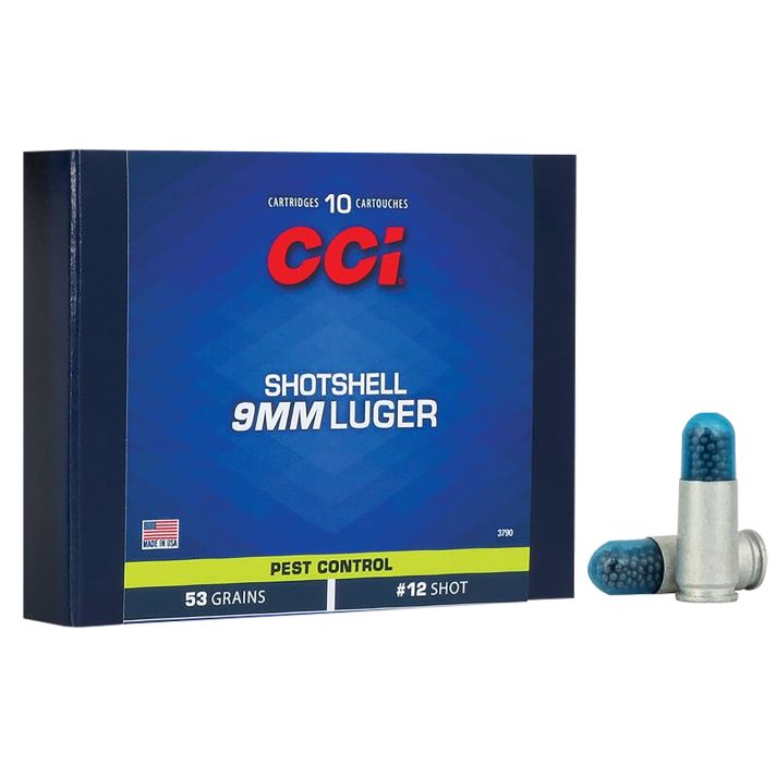 CCI 3790 Pest Control Shotshell 9mmLuger 53gr #12Shot 10 Per Box/20 Case