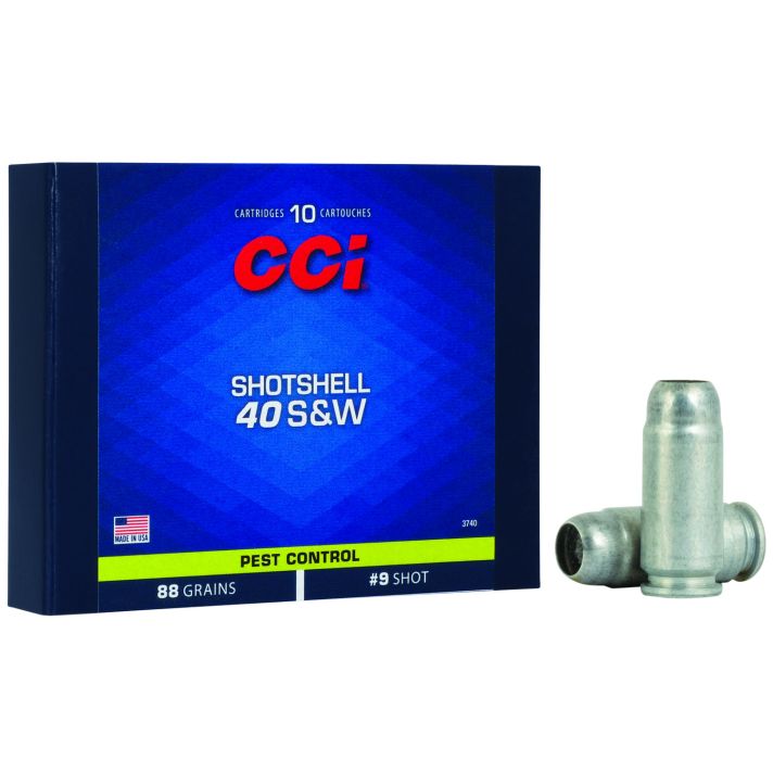 CCI 3740 Pest Control Shotshell 40S&W 88gr #9Shot 10 Per Box/20 Case
