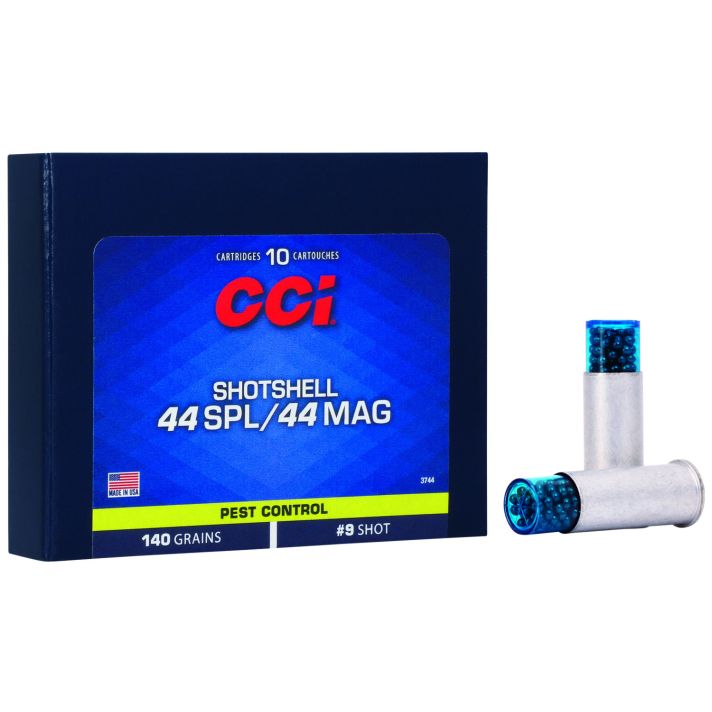 CCI 3744 Pest Control Shotshell 44Sp/44Rem Mag 140gr #9Shot 10 Per Box/20 Case