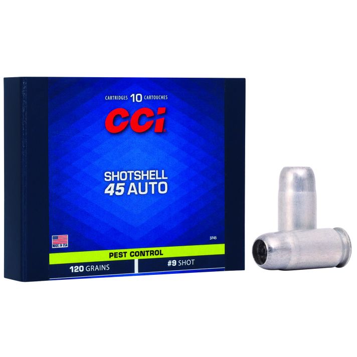 CCI 3745 Pest Control Shotshell 45ACP 120gr #9Shot 10 Per Box/20 Case