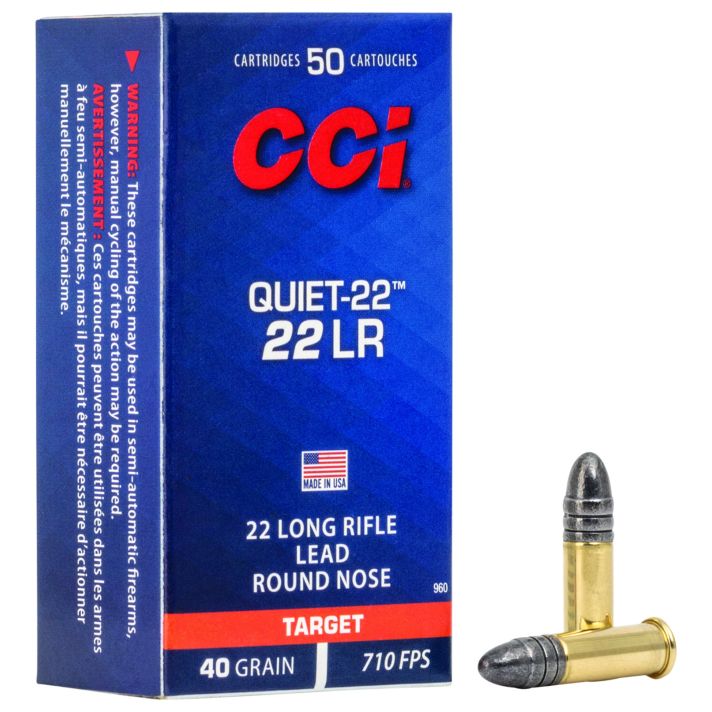 CCI 960 Quiet-2222LR 40gr Lead Round Nose 50 Per Box/100 Case